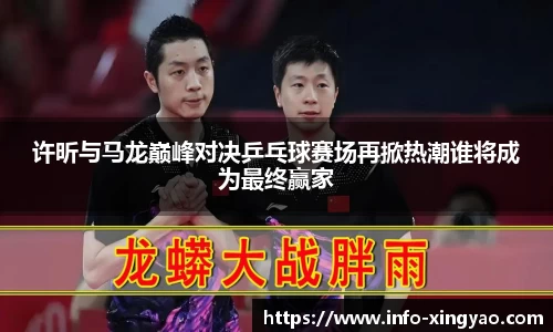 许昕与马龙巅峰对决乒乓球赛场再掀热潮谁将成为最终赢家